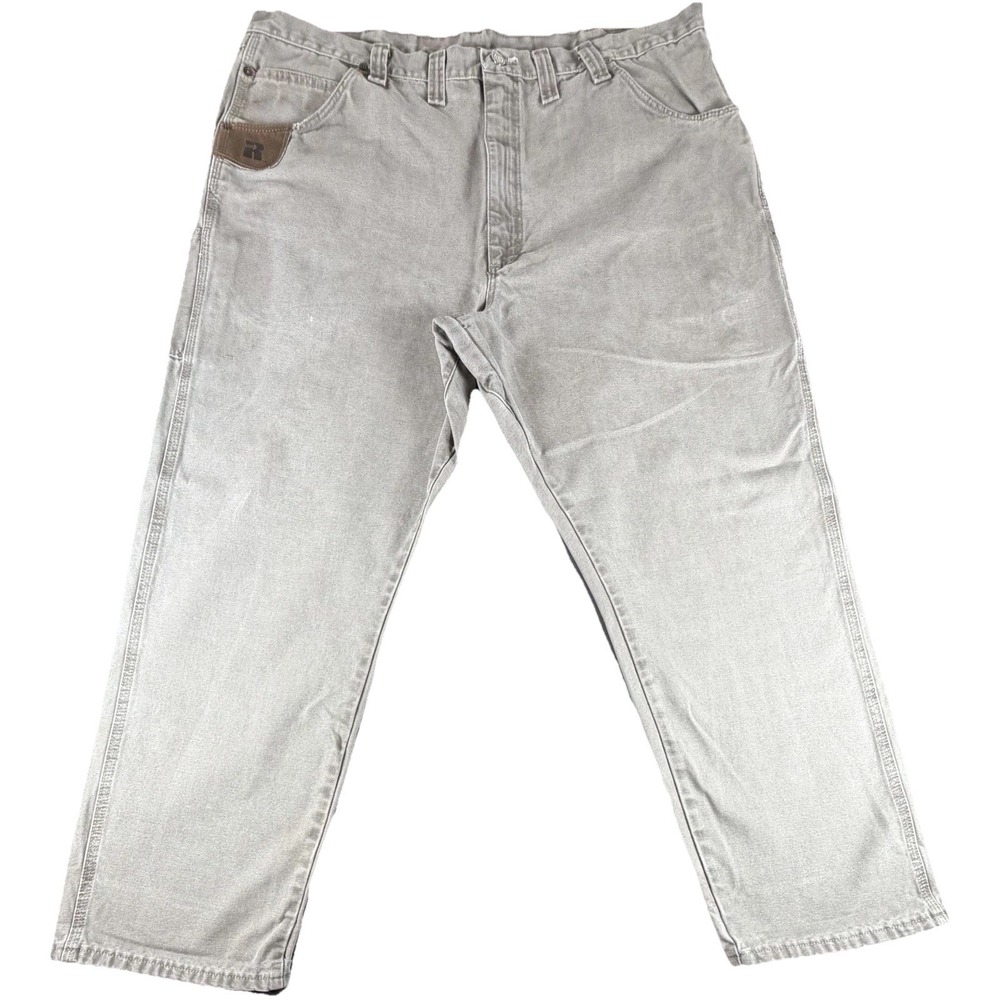 Wrangler RIGGS Workwear Pants Mens 44x30 Gray Carpenter Canvas Pockets Work